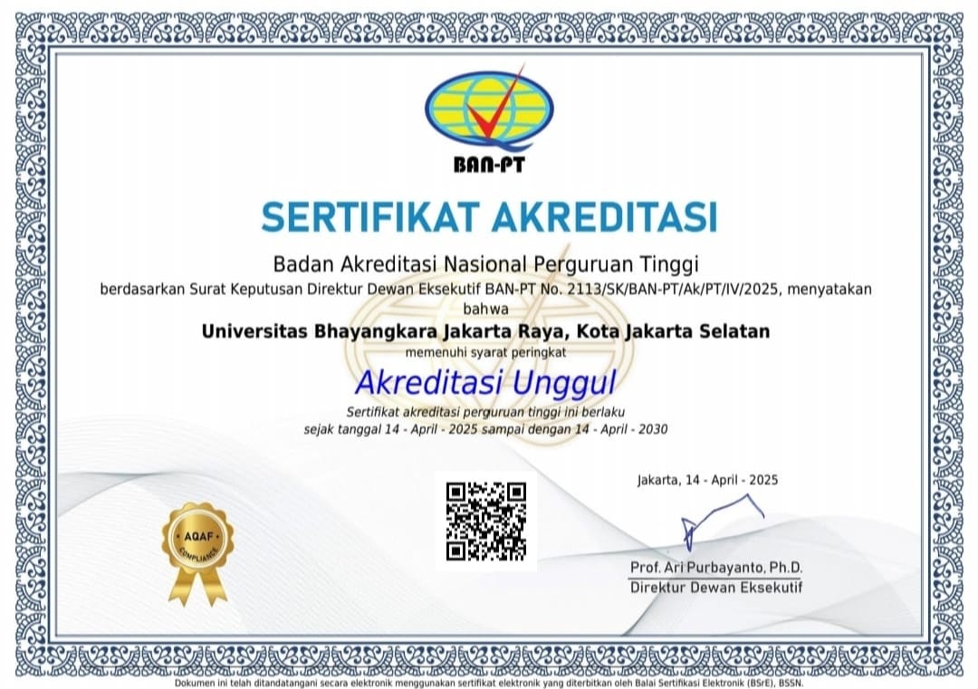 SELAMAT DAN SUKSES ATAS TERCAPAINYA AKREDITASI UNGGUL UNIVERSITAS BHAYANGKARA JAKARTA RAYA